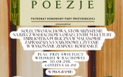 Plakat na którym jest napisane - Sołectwo Rachowa zaprasza na narodowe czytanie poezji Jana Kochanowskiego 